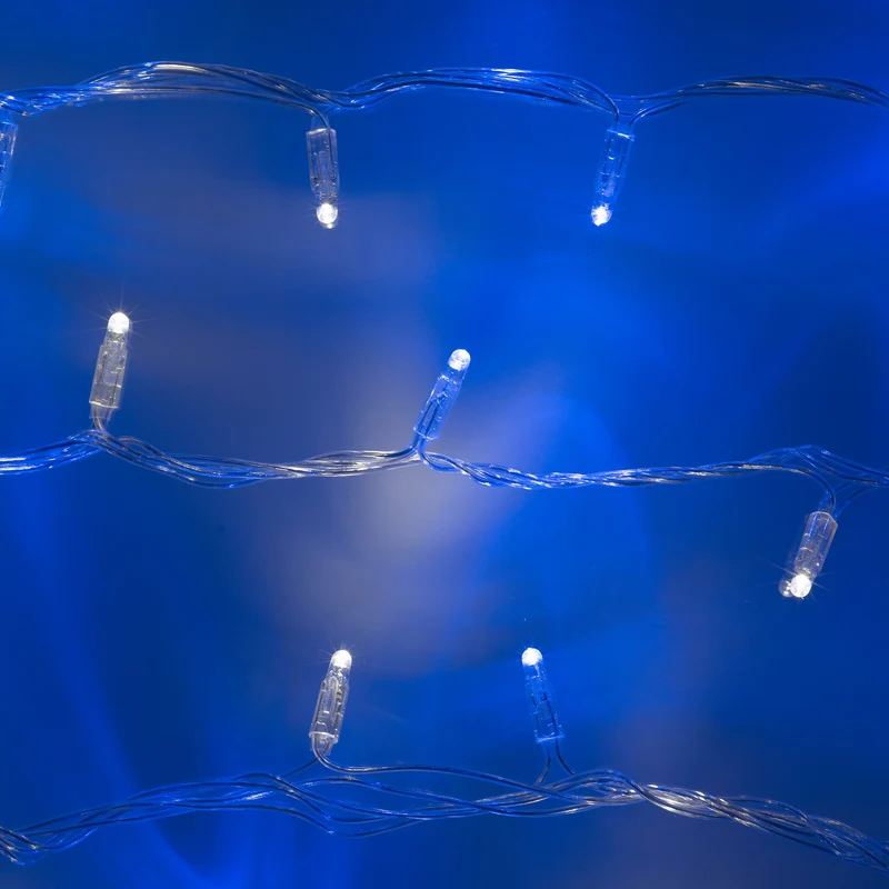 Core Connect 10m 100er LED Lichterkette blau weiß koppelbar transparentes Kabel