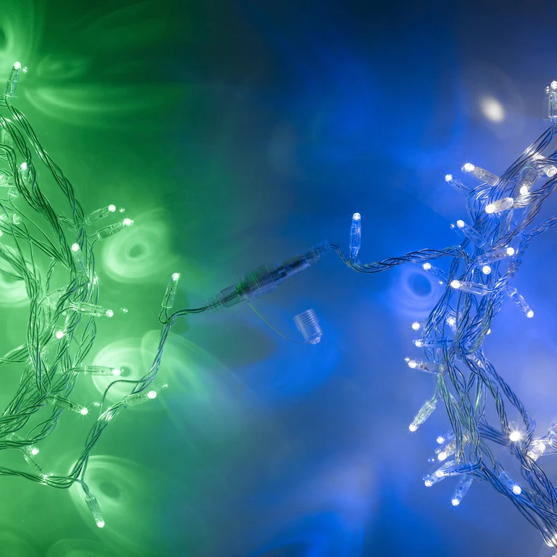 Core Connect 10m 100er LED Lichterkette blau weiß koppelbar transparentes Kabel