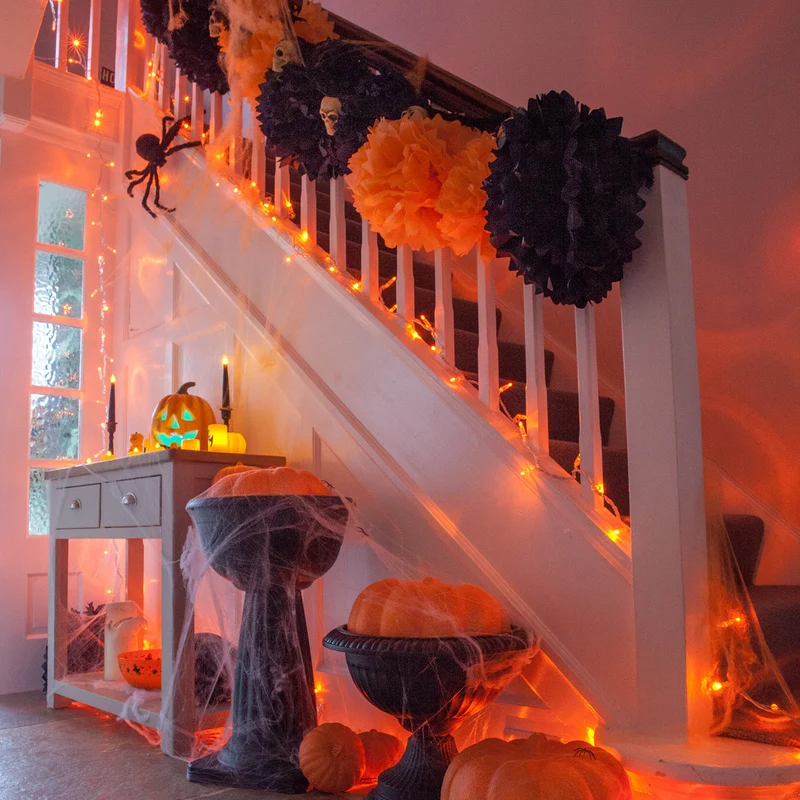 Core Connect 10m 100er LED Lichterkette orange koppelbar transparentes Kabel
