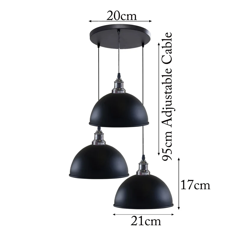 Schwarz Pendelleuchte 3-Flammig Innen Fur Wohnzimmer~2169