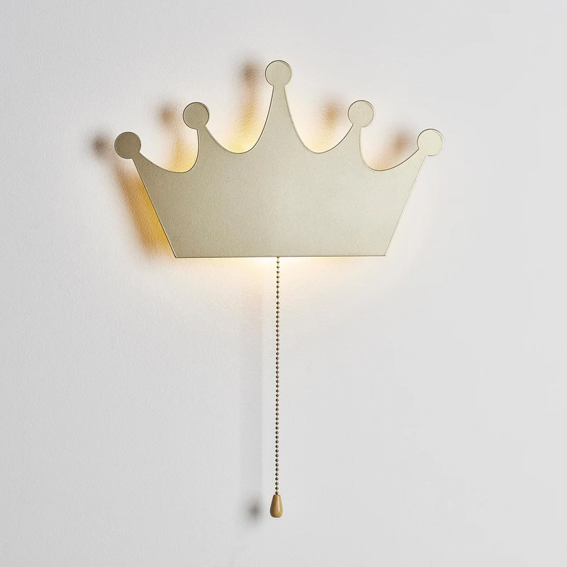 Metall Krone Lampe in Gold
