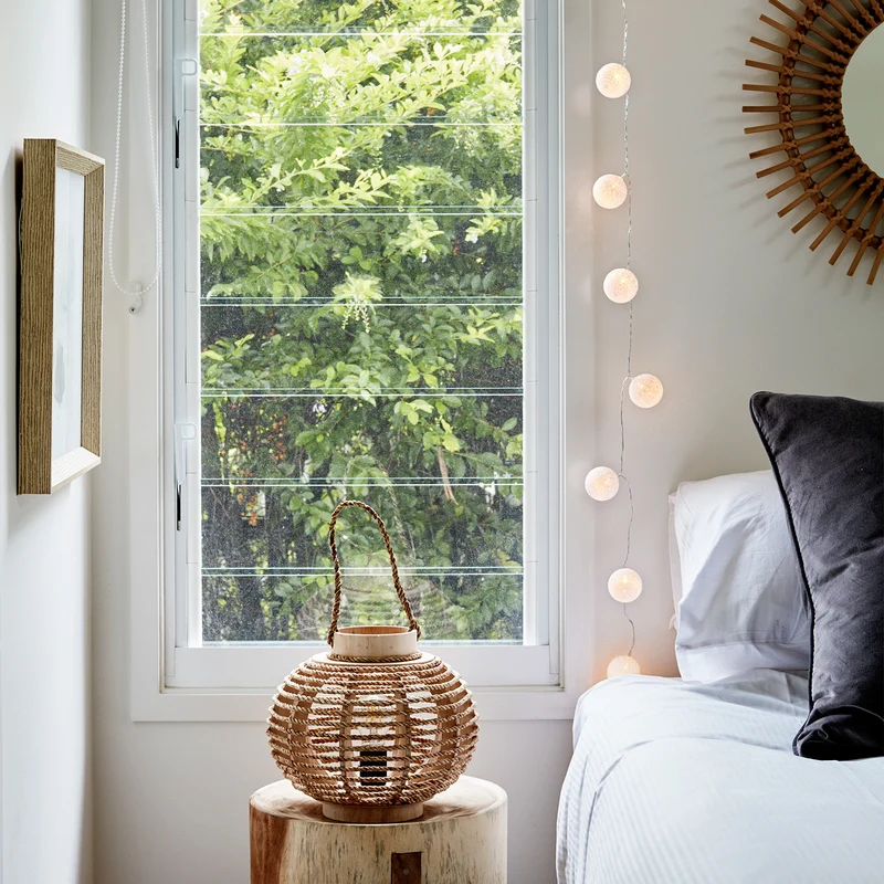 10er LED Cotton Ball Lichterkette weiß