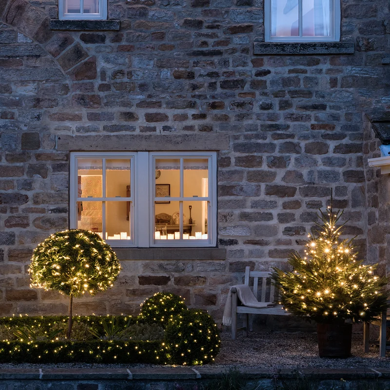 Core Connect 10m 100er LED Lichterkette warmweiß koppelbar grünes Kabel