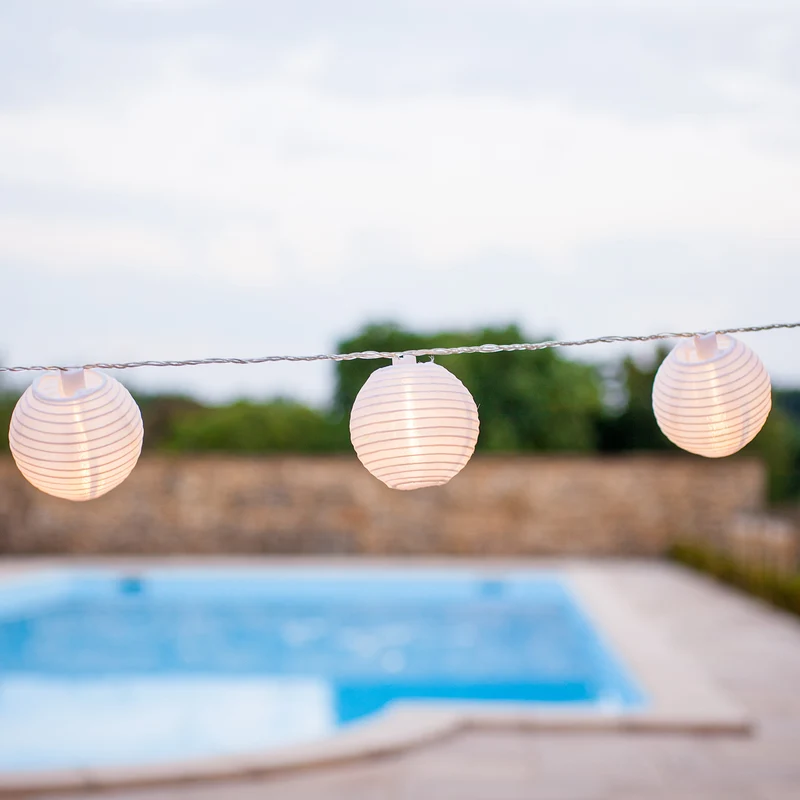 20er Lampion Lichterkette warmweiß