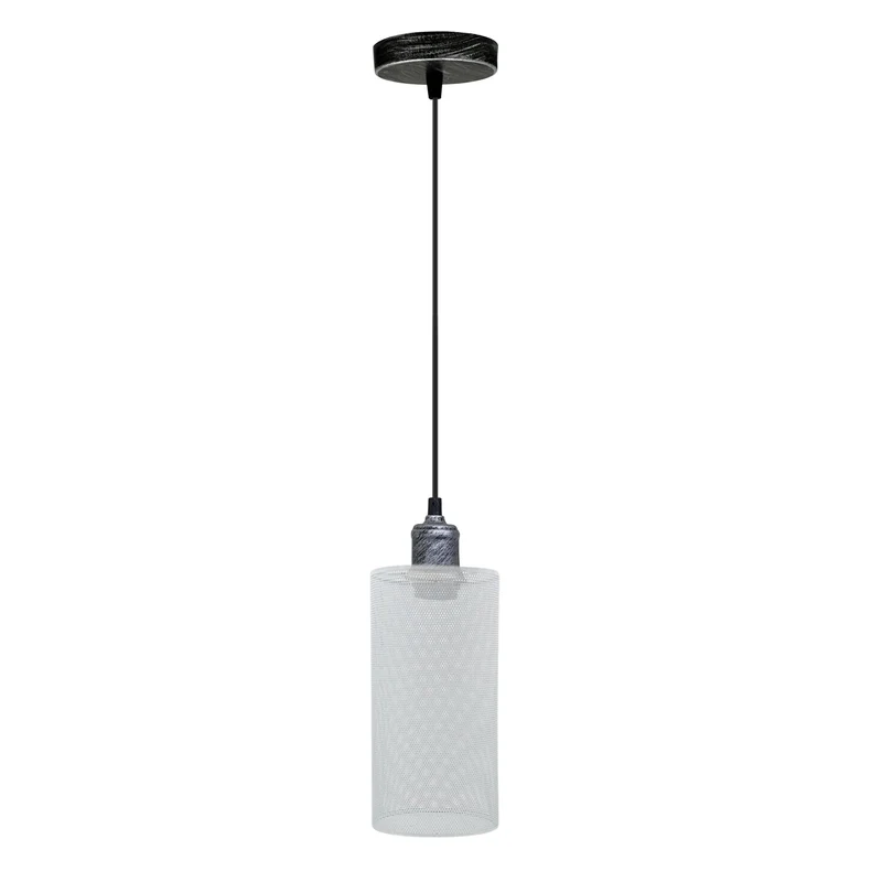 Industrielle Pendelleuchte Weißer Metallschirm im Nordic Loft Design ~1868