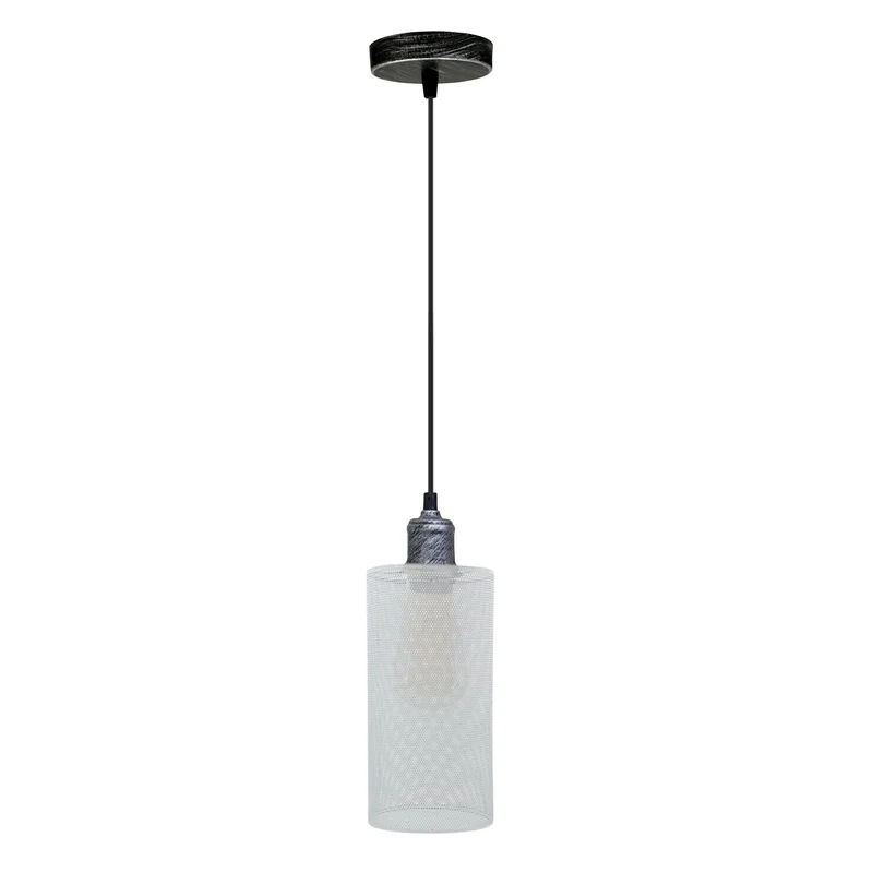 Industrielle Pendelleuchte Weißer Metallschirm im Nordic Loft Design ~1868