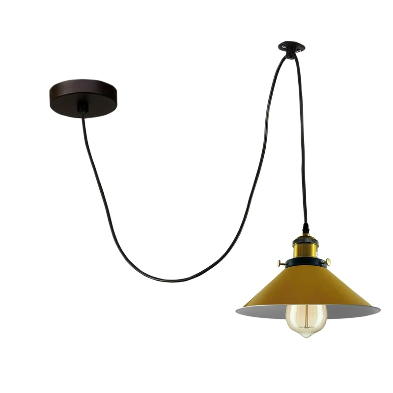 Retro Spinnenleuchter in Gelb kreatives Lichtdesign mit 2m Kabel ~1884
