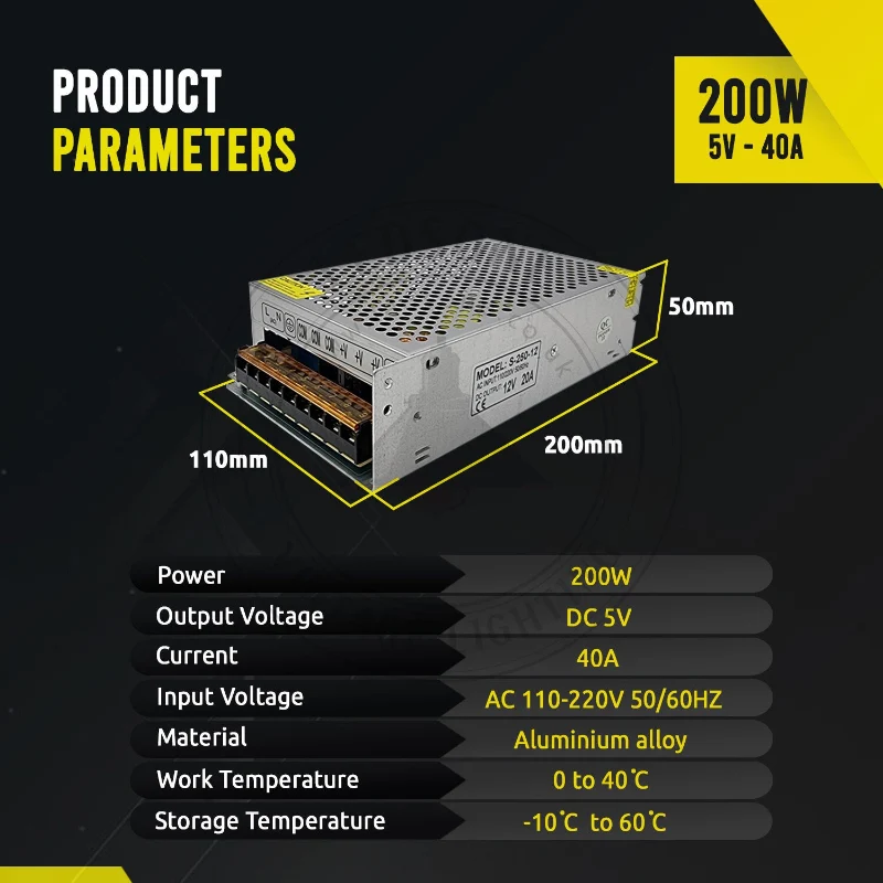 Kaufen 200W 5V 40A Netzteil DC 5V Schaltnetzteil Aluminium ~1864