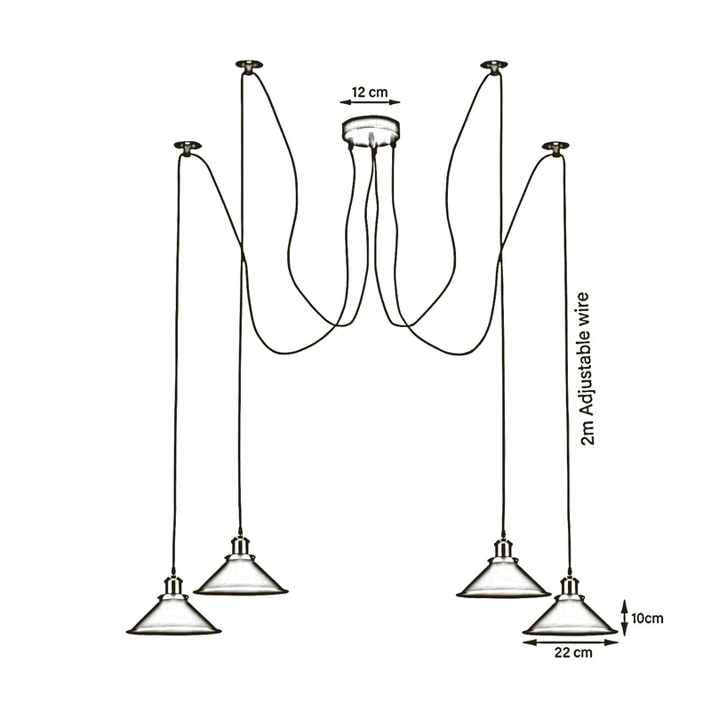 Moderne Spinnenlampe 4-Flammig Pendelleuchte Deckenbeleuchtung~1852