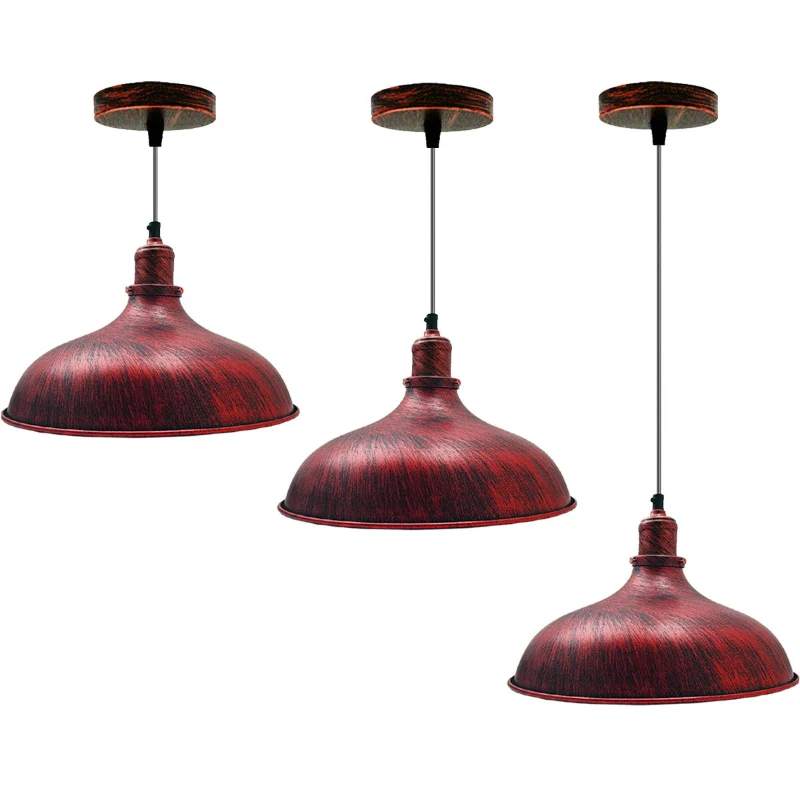 Retro Industrie Pendelleuchte Rot – Vintage Hängelampe Ø 36cm~2784
