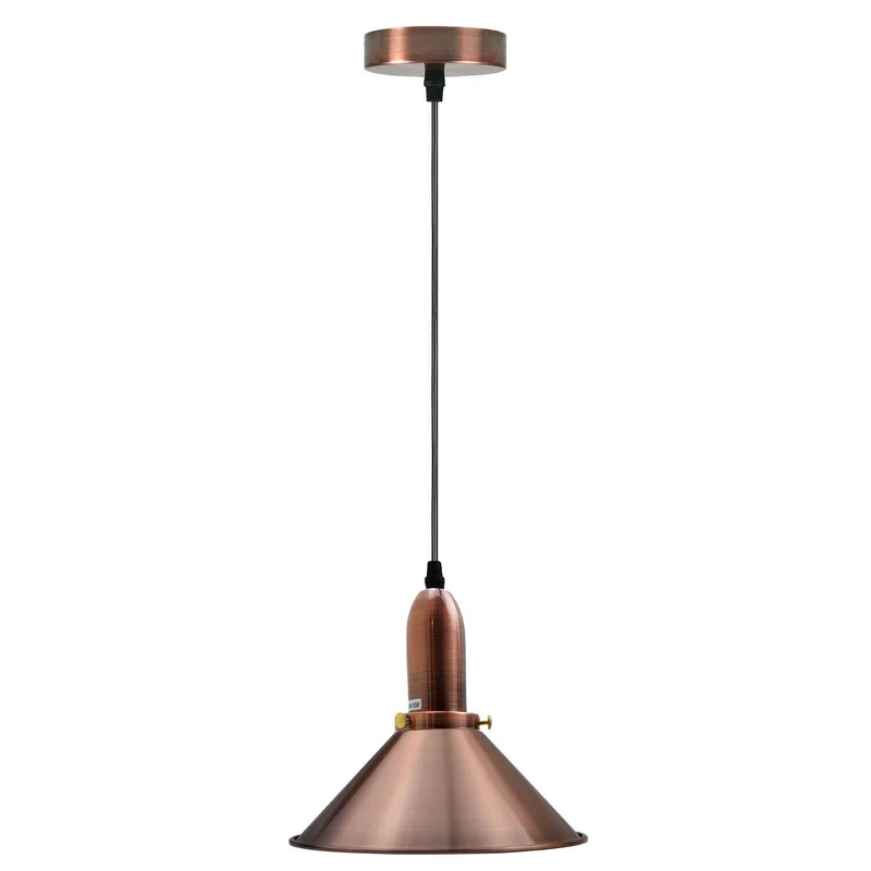 Industrielle Retro Kupfer Metallkegelform Schatten Innendecken Pendelleuchte Armatur~1802