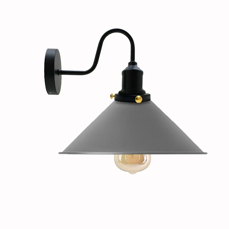 Retro Wandlampe mit Schwanenhals & Metall E27 ~1796