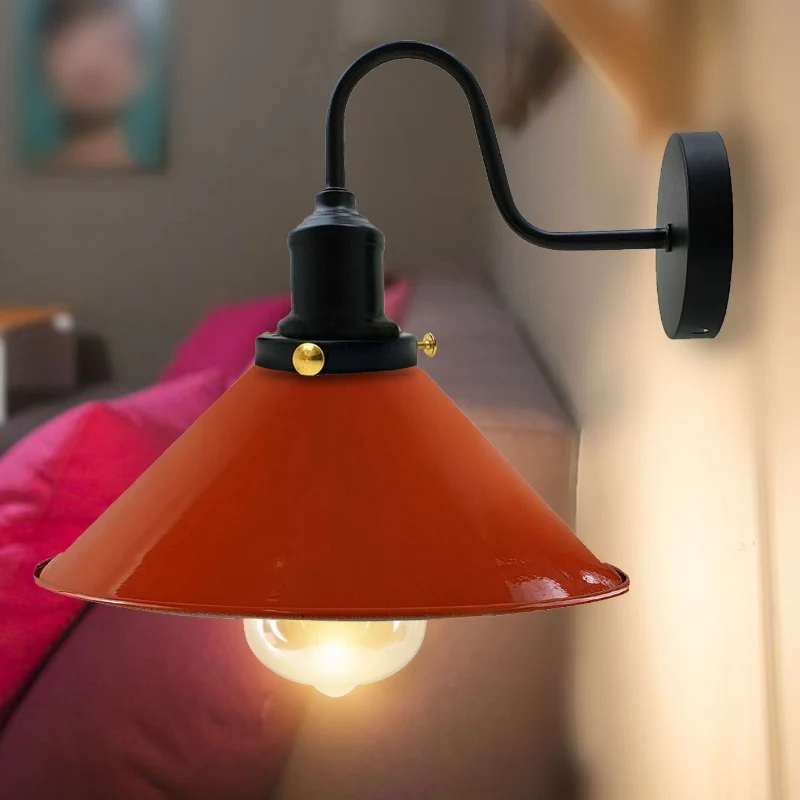 Retro Wandlampe mit Schwanenhals & Metall E27 ~1796