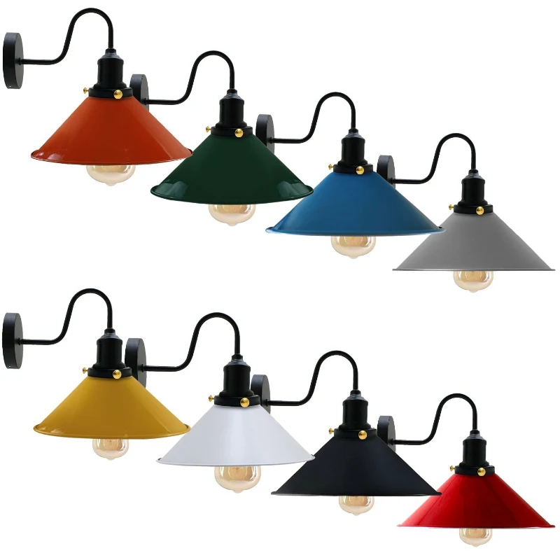 Retro Wandlampe mit Schwanenhals & Metall E27 ~1796