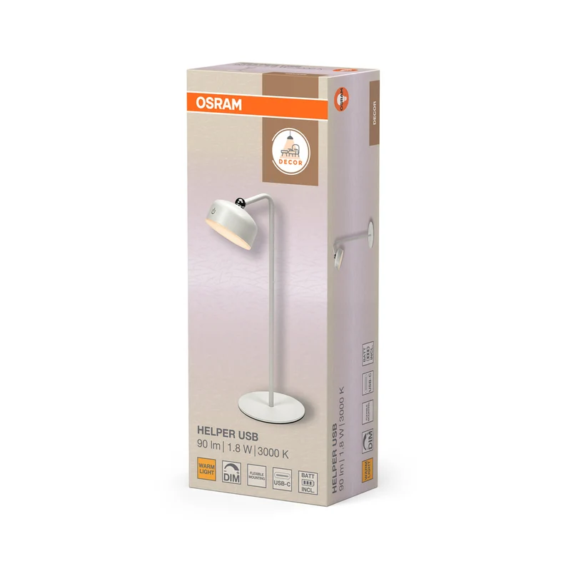 OSRAM DECOR HELPER GADGET batteriebetriebene USB 3-in-1 Leuchte Touch-Dim Weiß