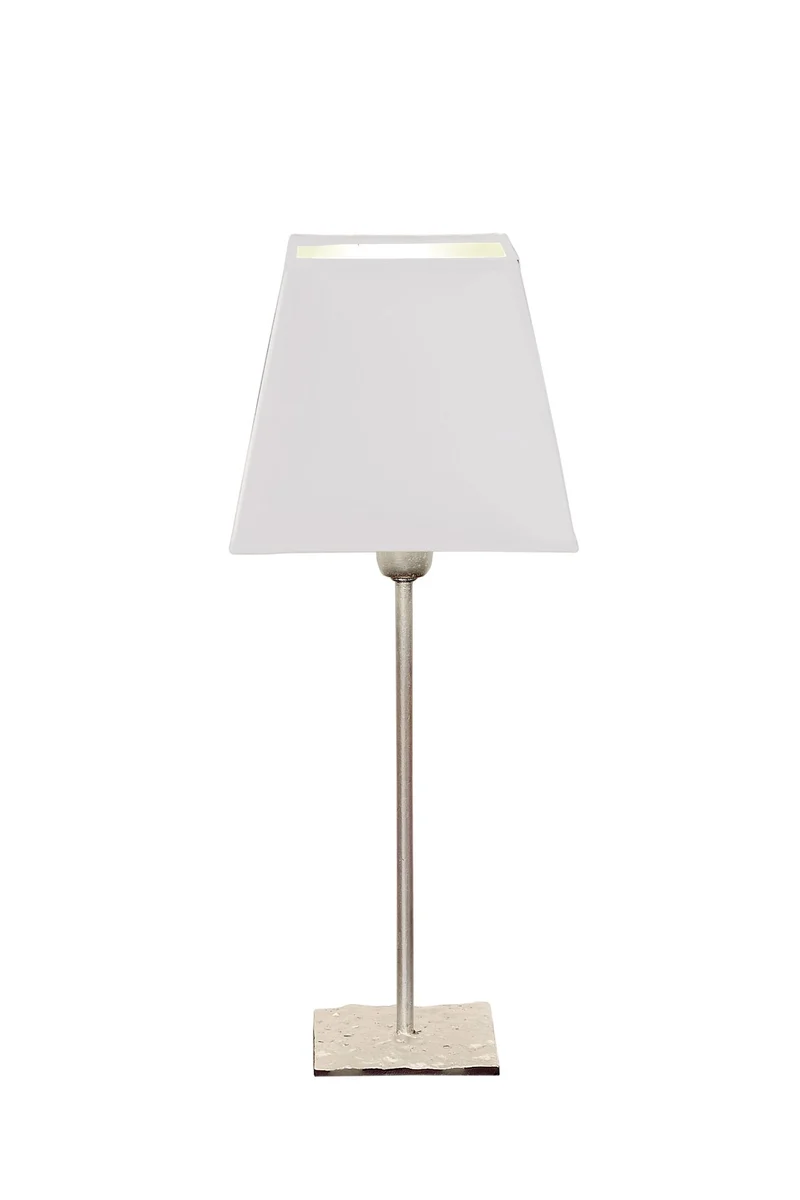 Tischleuchte Mattia Eckig Ecru mit Schirm Quadratisch