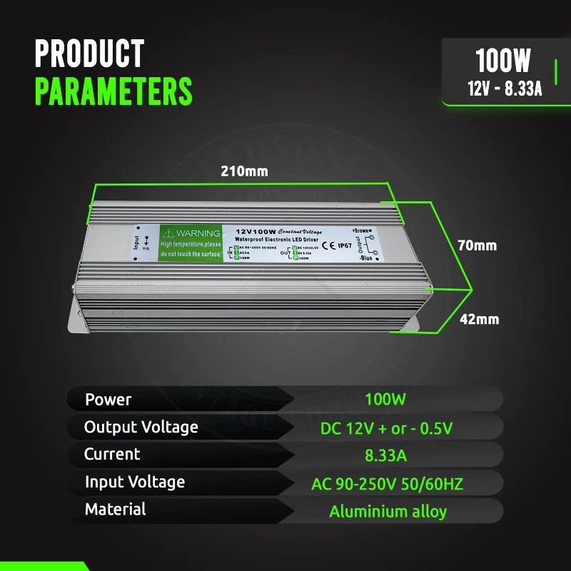 LED trafo 12v IP67 wasserdicht Netzteil 10W - 350W ~1545