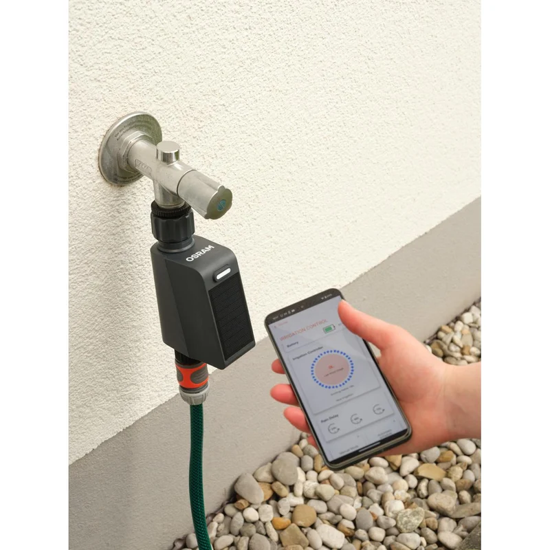 OSRAM SMART+ Wifi smarte Bewässerungssteuerung, Wasserzähler, Solar, Dunkelgrau