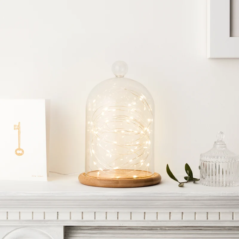Batteriebetriebene 50er Mikro-LED-Lichterkette in Warmweiß für Innen & Außen