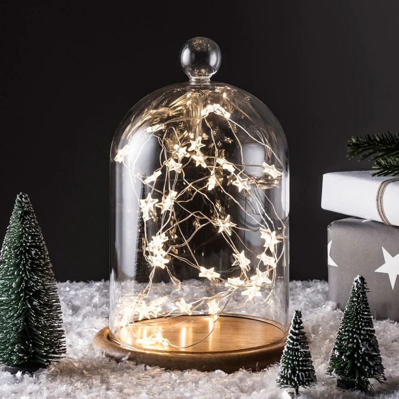 Batteriebetriebene 40er Mikro-LED-Sternenlichterkette in Warmweiß