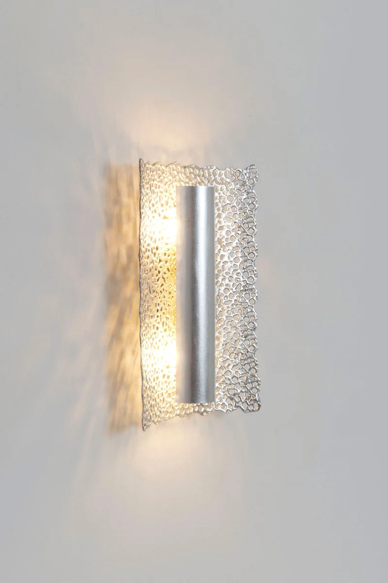 Wandlampe Utopistico 2-flammig mit Blende 27x10cm Silber