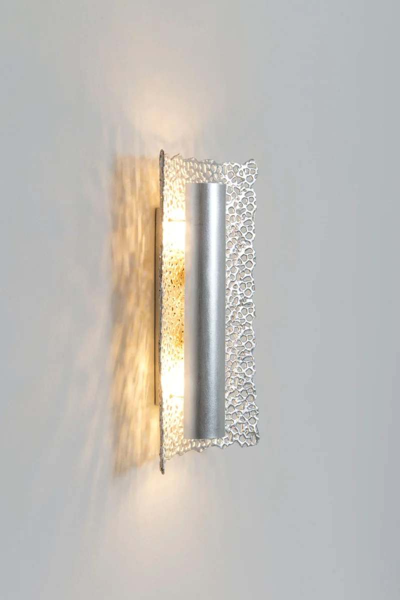 Wandlampe Utopistico 2-flammig mit Blende 27x10cm Silber