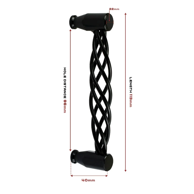 Ledsone Schrankgriff Schwarz 96mm Vogelnest Design ~1295