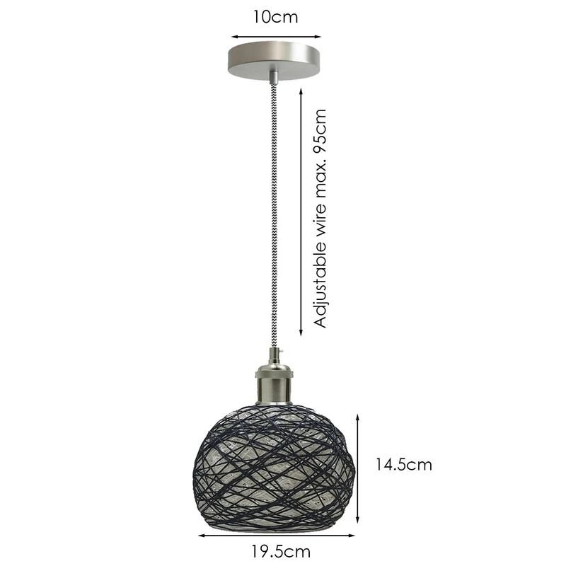 Industrielle Vintage Deckenlampe – Retro E27 Pendelleuchte mit Käfig-Design Kronleuchter~1506