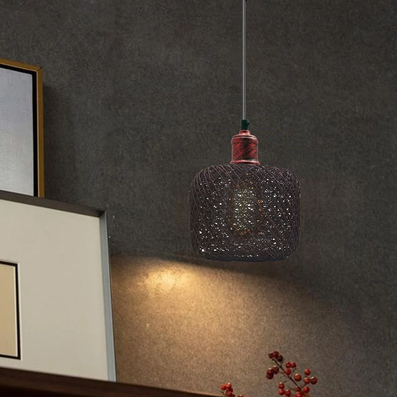 Industrielle Vintage Deckenlampe – Retro E27 Pendelleuchte mit Käfig-Design Kronleuchter~1506