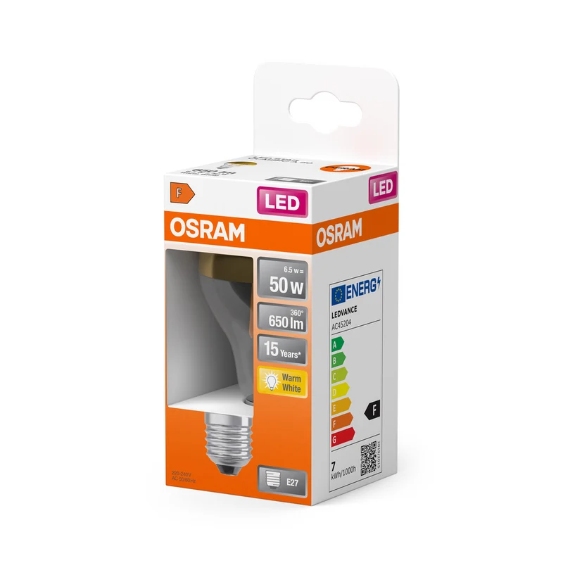 OSRAM LED Lampe LED Retrofit CLASSIC A Mirror 6.5W 827 Clear E27, 650 lm, 2700 K, Warmweiß