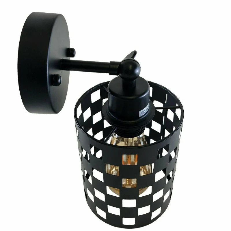 Stylische Wandlampe Vintage DrahtKäfig E27 Fassung~1558
