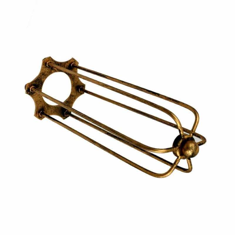 Langer Metalldrahtkäfig aus gebürstetem Kupfer~1274