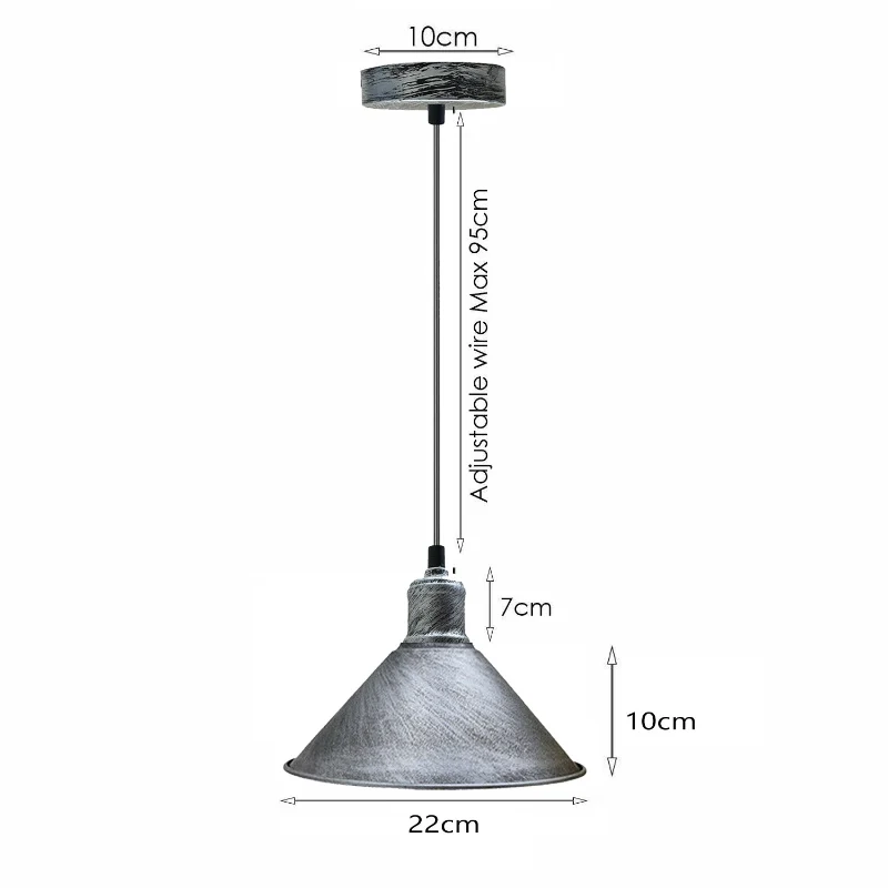 Pendelleuchten esszimmer ,silber gebürstet ,kegel ,Ø 22 cm~1496