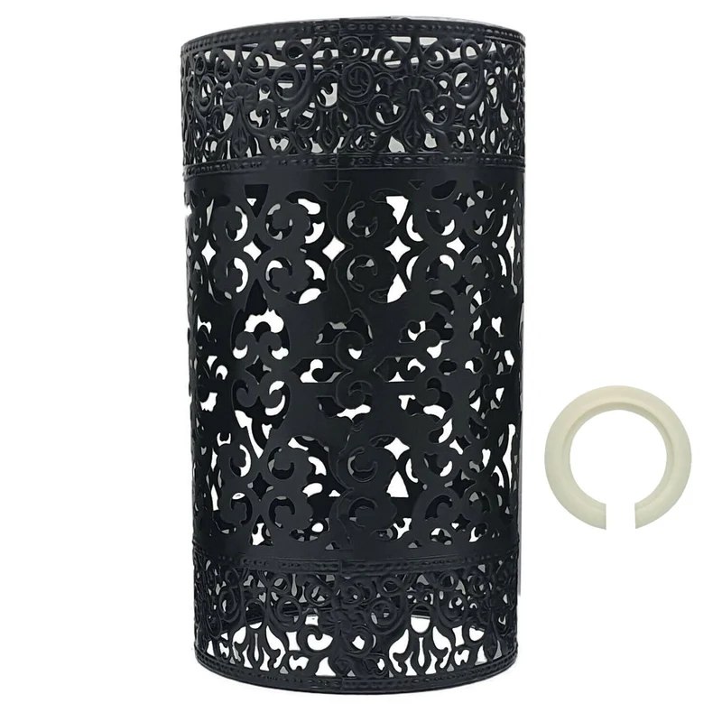 Easy Fit Black Color Drum Lampenschirm Moderner Metallschirm Retro Style~1378