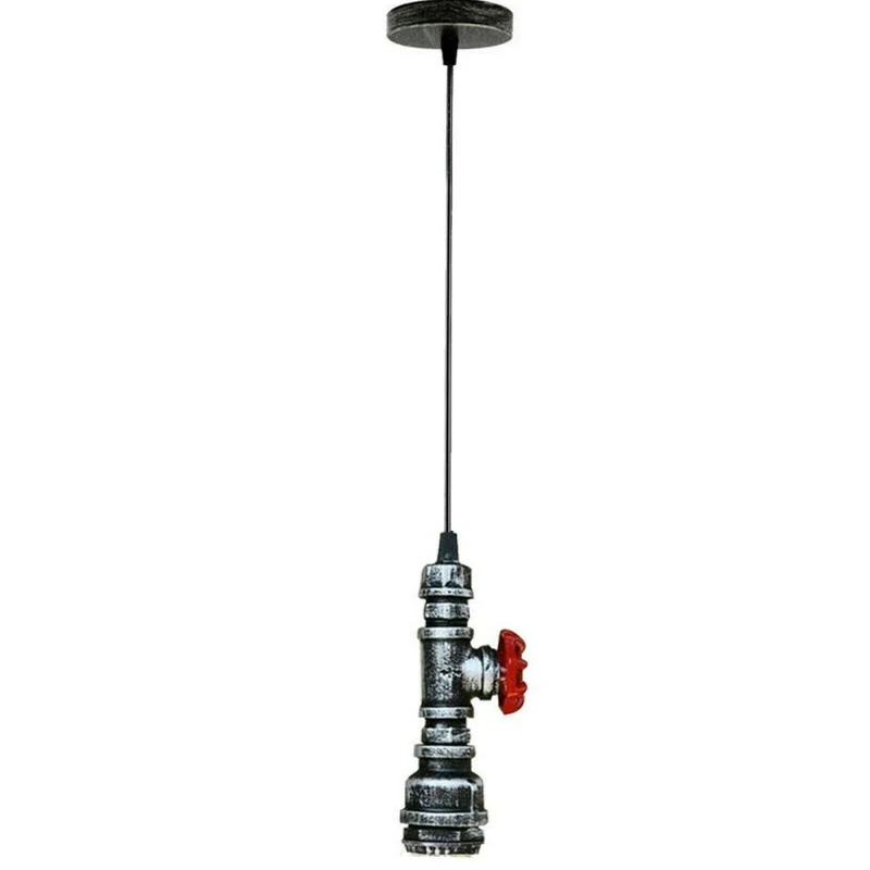Wasserrohr-Pendelleuchte – Industrieller Retro-Stil – E27 – Gebürstetes Silber~1253