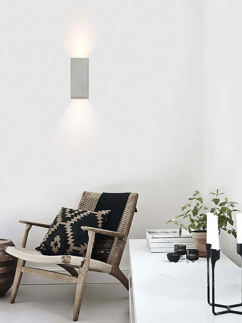 Gantlights B8 Beton Wandlampe rechteckig Up & Down