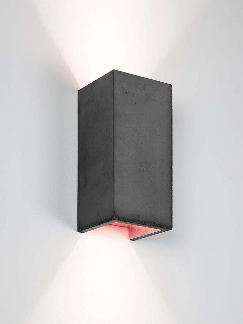 Gantlights B8 Beton Wandlampe rechteckig Up & Down