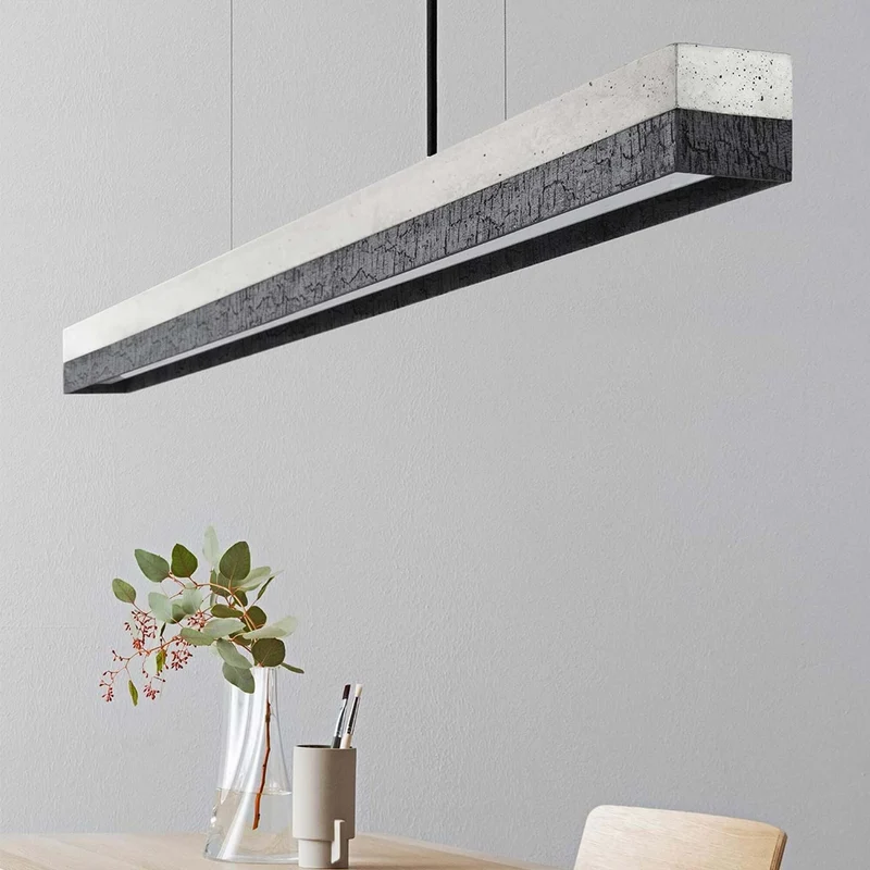 Gantlights C1 LED-Pendelleuchte 122cm Beton Holz
