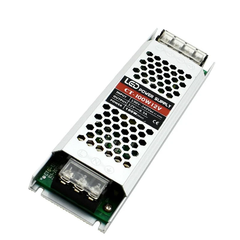 12V LED Trafo 100W 8,3A Konstantspannung – Slim Netzteil Treiber | IP20 ~1208