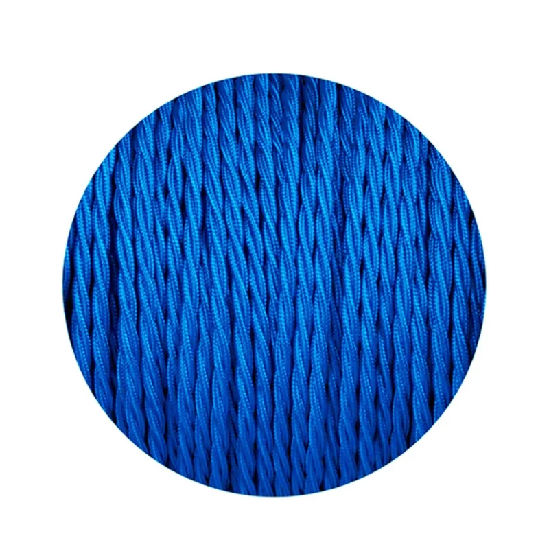 LEDSONE Textilkabel Dunkelblau 3-adrig Gedreht Stoff ~1204