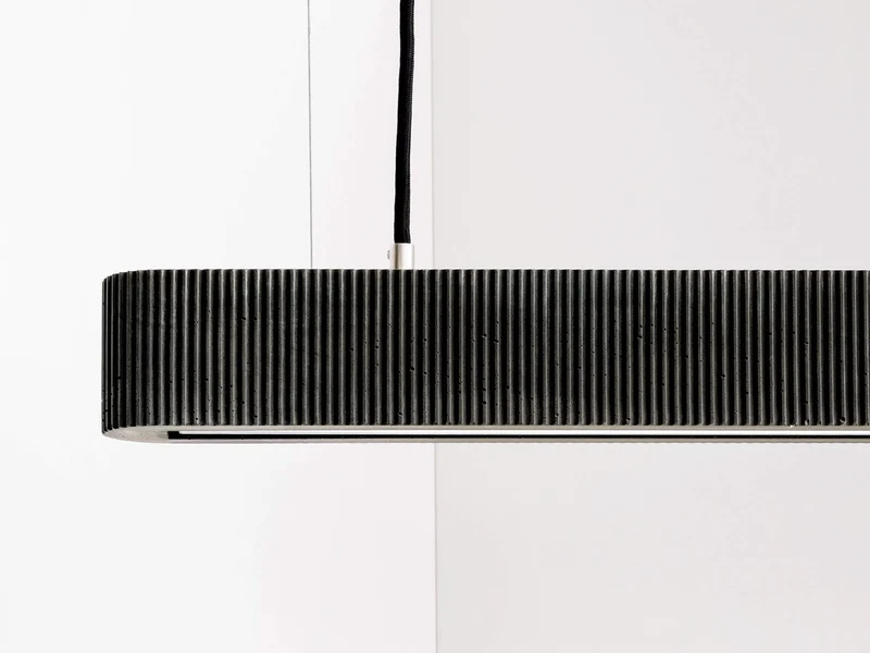 Gantlights S4 Beton LED-Pendelleuchte 61cm Plissiert