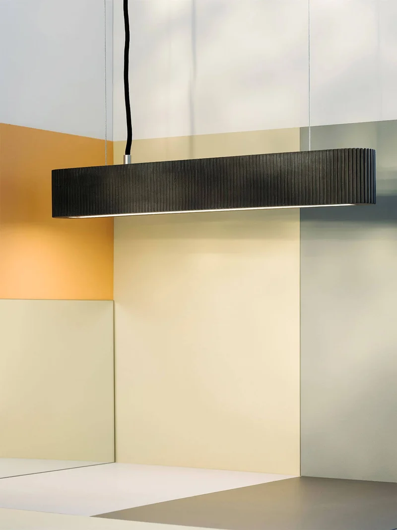 Gantlights S4 Beton LED-Pendelleuchte 61cm Plissiert