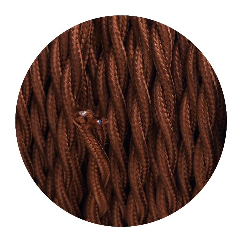 1m/5m/10m Dunkelbraunes Textilkabel 2-adrig verdrillt ~1180