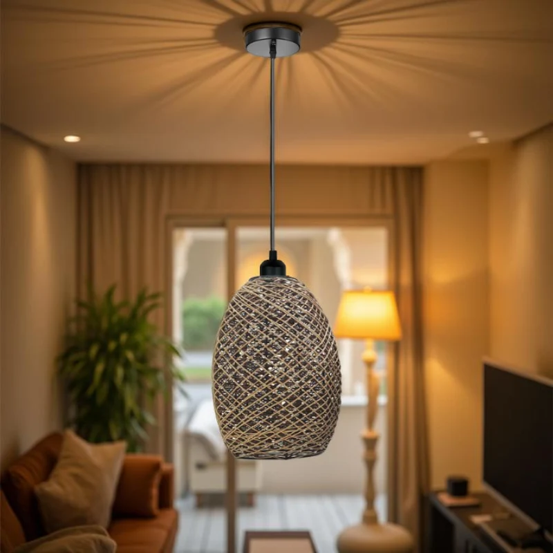 Rattan Lampe hängend:Natur-Flair für dein Heim~1364