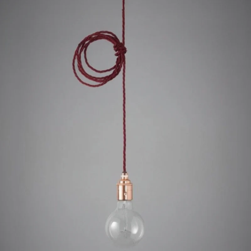 Ledsone Textilkabel 3-adrig Burgund Gedreht Stoffkabel ~1200