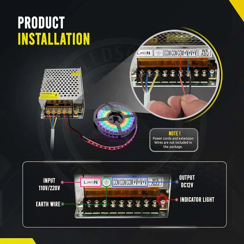 60W 12V 5A Netzteil Industrienetzteil LED Trafo ~1087