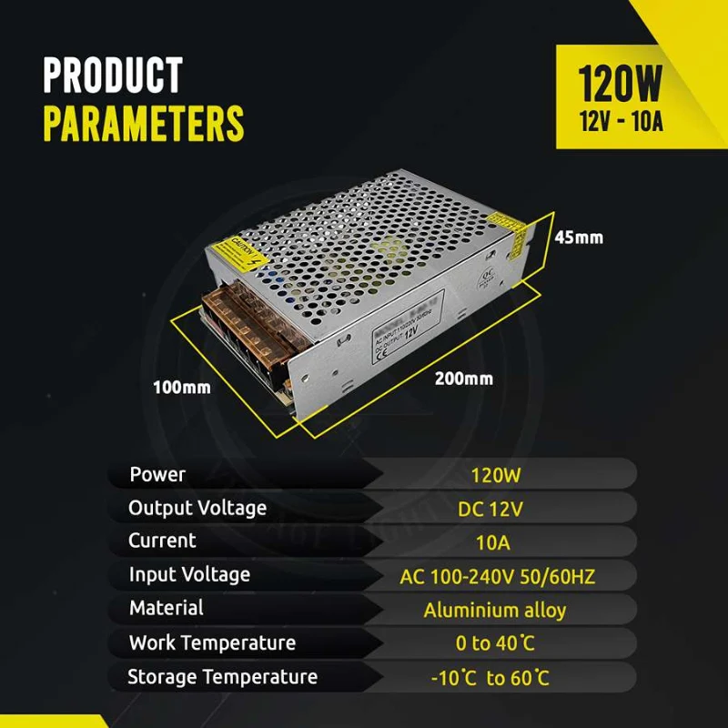 120W 12V 10A Schaltnetzteil Netzteil LED Trafo ~1084