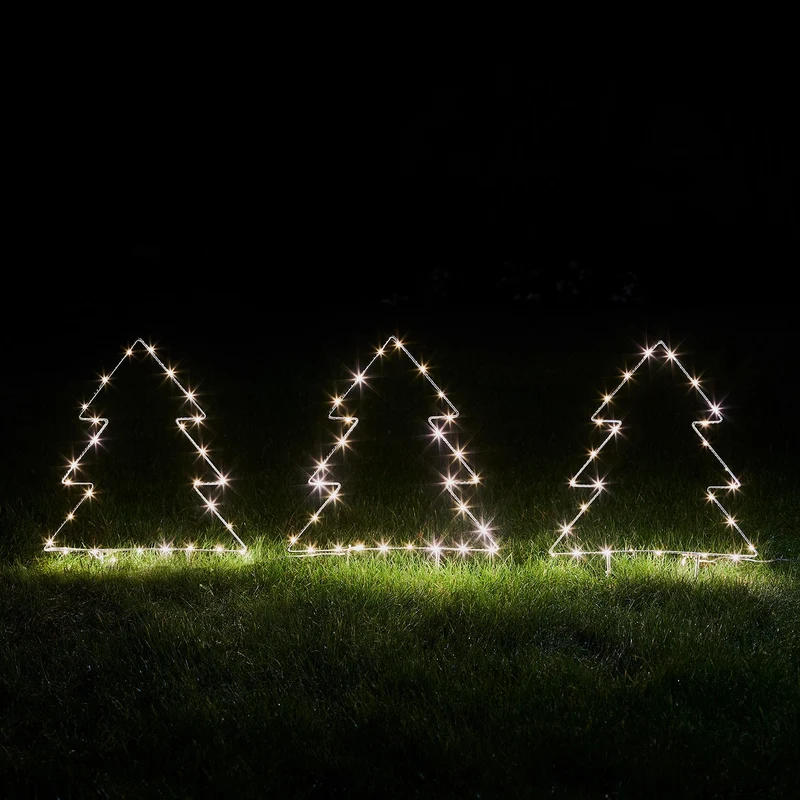 3er Set Tannenbaum Stableuchten