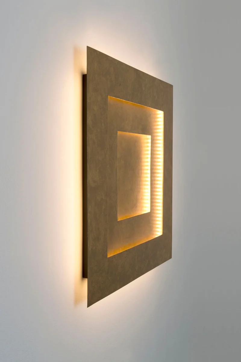 LED-Wandleuchte Masaccio Quadrato dimmbar 80x6cm Gold