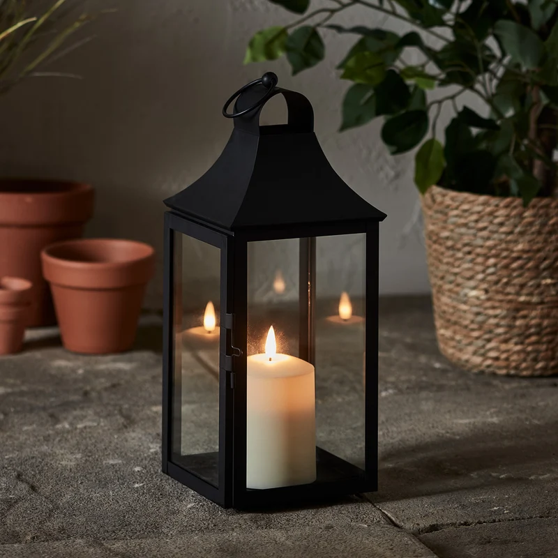 34cm Albury Gartenlaterne mit TruGlow® Outdoor Kerze mit Fernbedienung